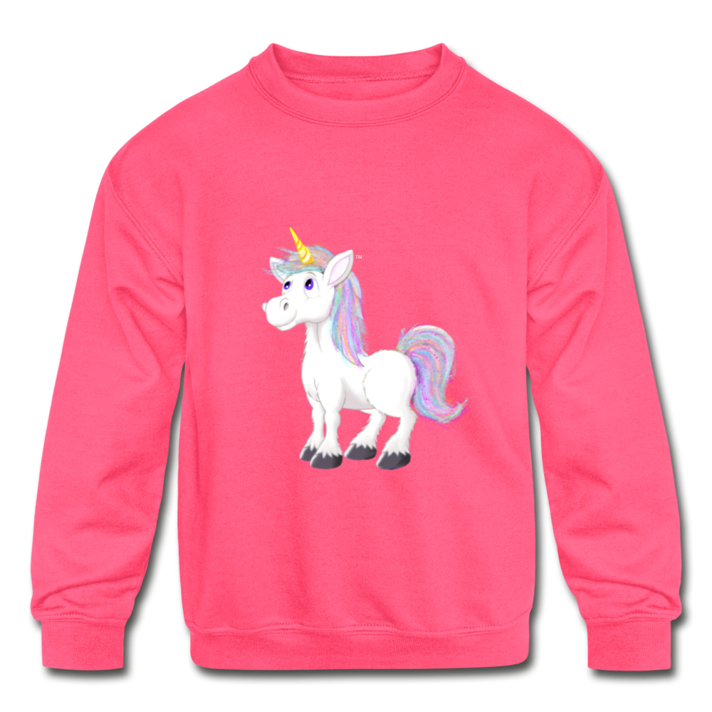 Kids' Crewneck Sweatshirt - neon pink