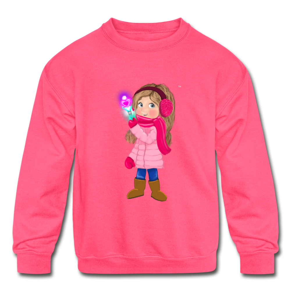 Shae  Kid's Crewneck Sweatshirt - neon pink