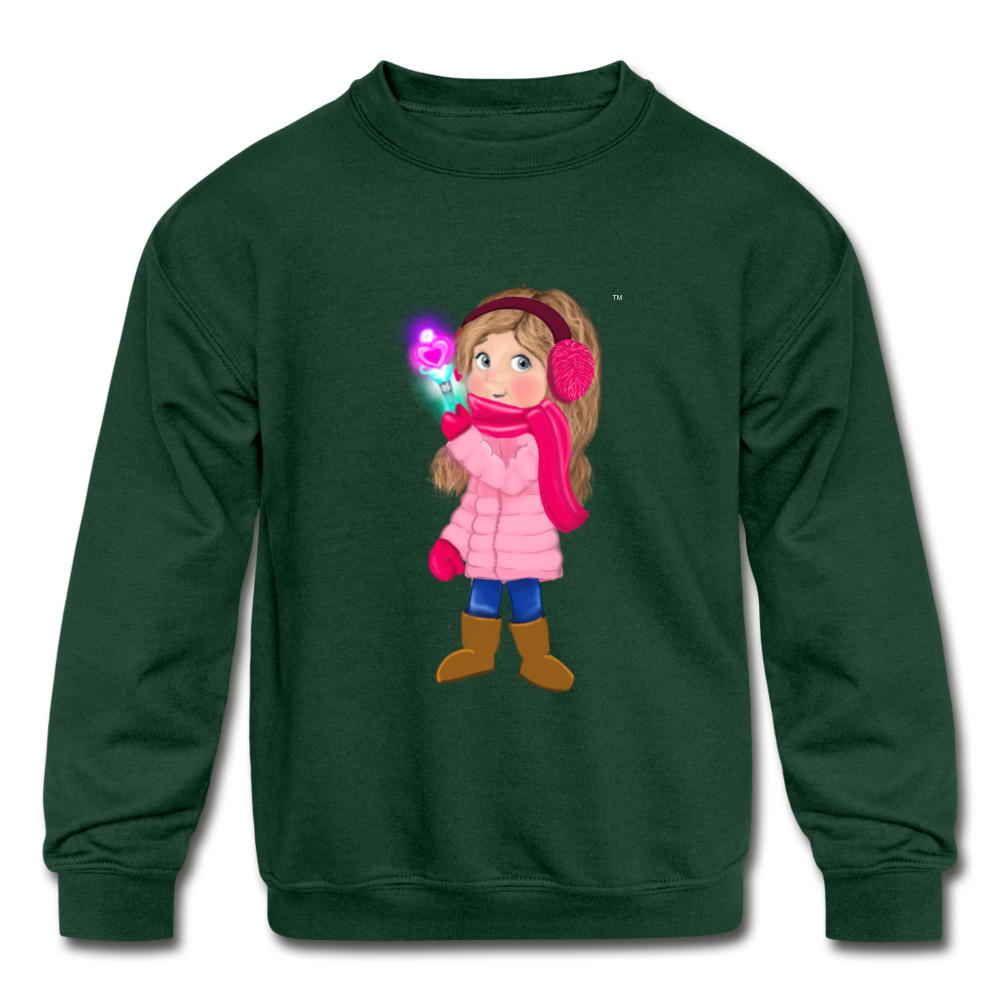 Shae  Kid's Crewneck Sweatshirt - forest green