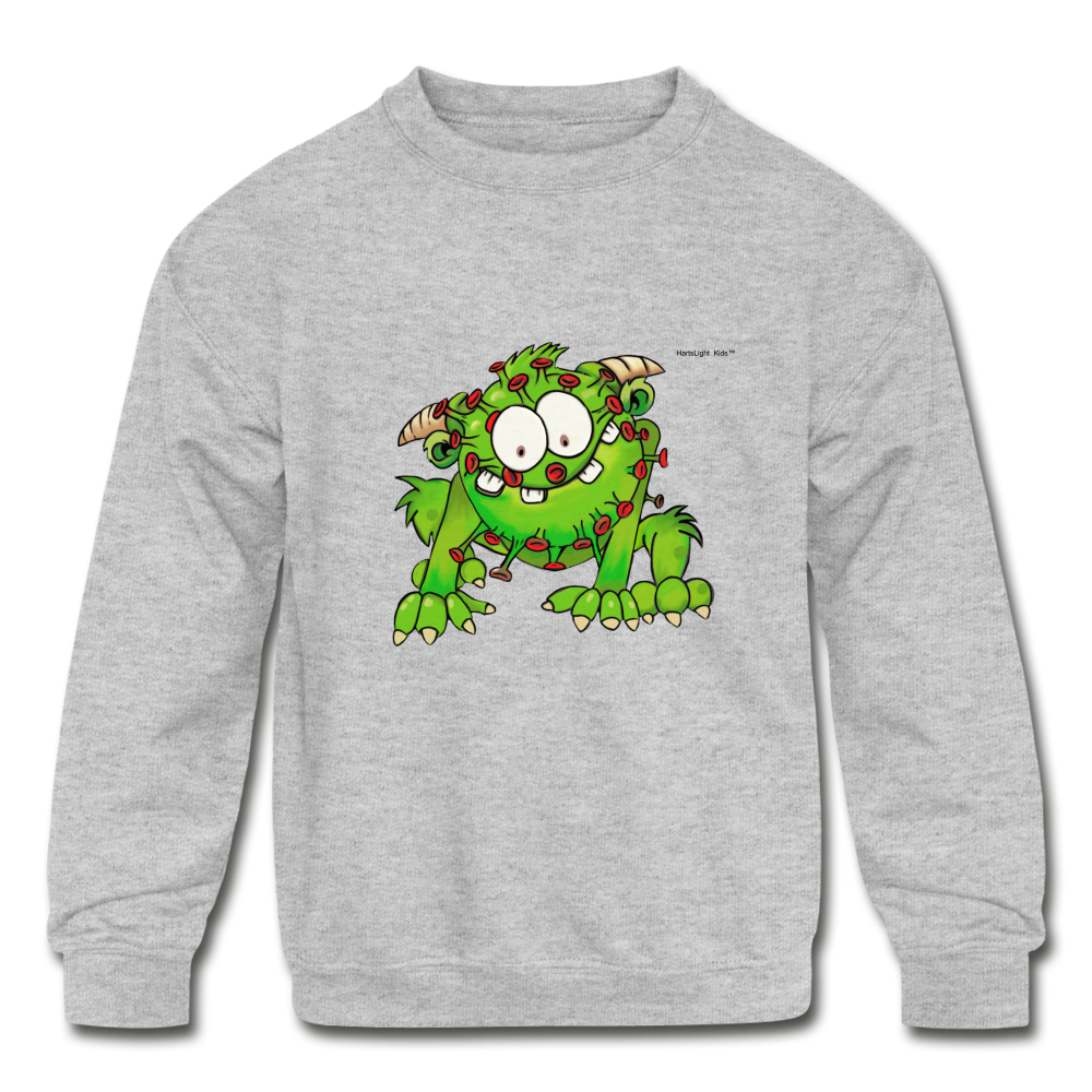 Covid Monster Kids' Crewneck Sweatshirt - heather gray