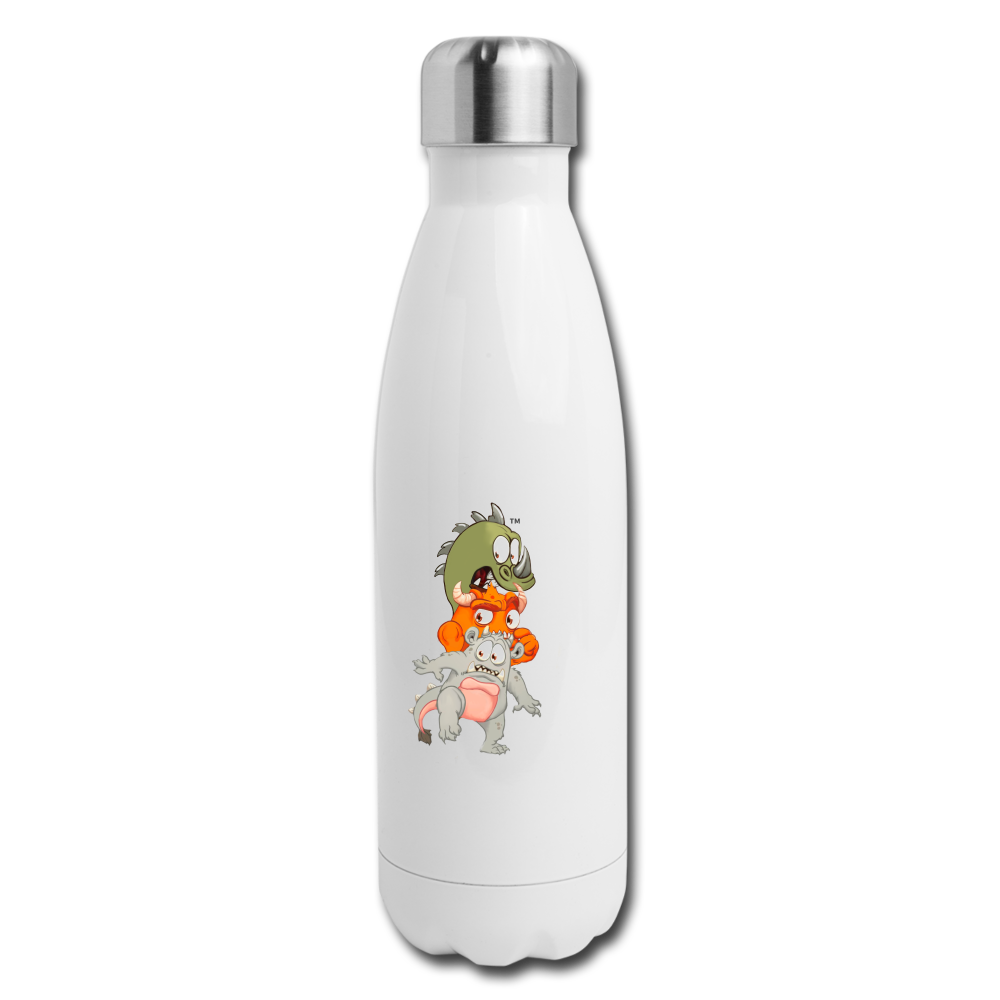 3 Monsters Insulated Stainless Steel Water Bottle - white
