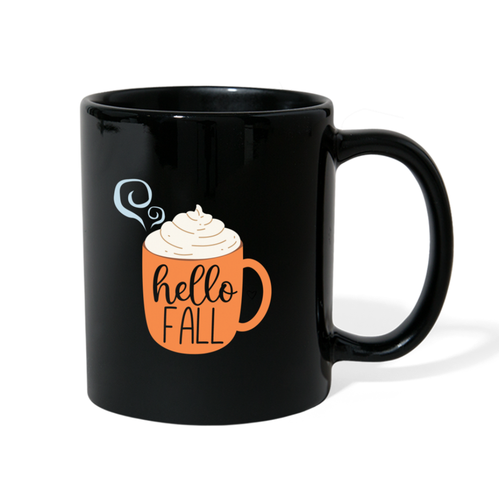 Hello Fall, Home Gifts - Fall and Spooky Season Mug Decor - Halloween Season Mug - Coffee Lover Gift - black