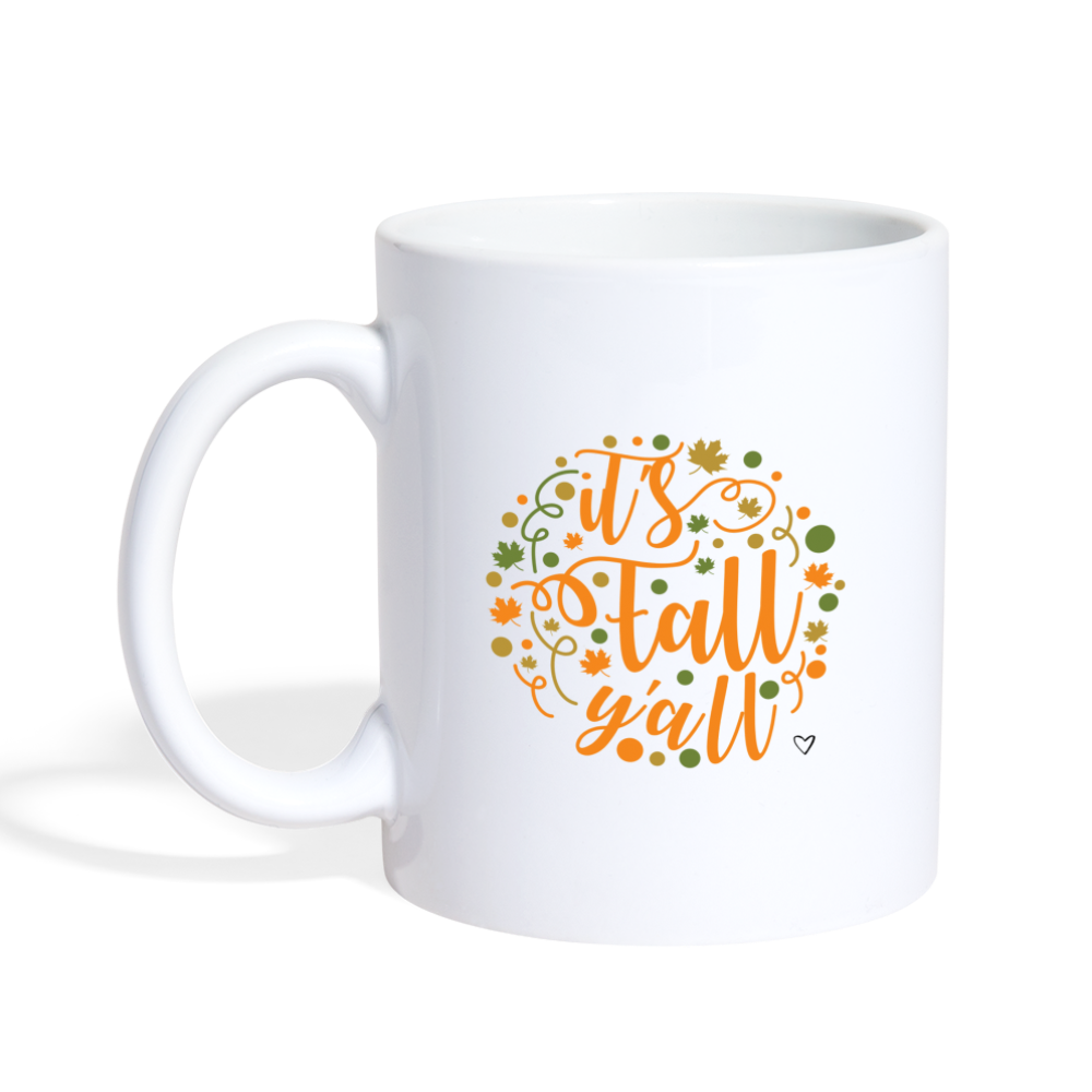 Hello Fall, Home Gifts - Fall and Spooky Season Mug Decor - Halloween Season Mug - Coffee Lover Gift - white